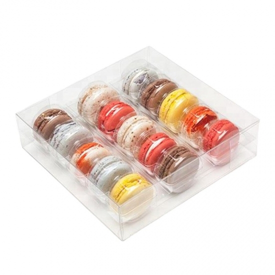 thumbnail image 2 of Petallica Klare PVC Macaron Boxen Mit Einsatz – Lang, Kuchen, Gebäck, Acetat 2 of 3