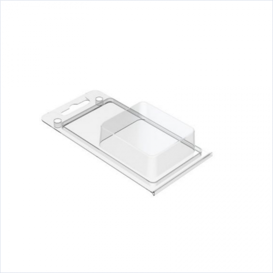 Clear clamshell plastic blister packaging