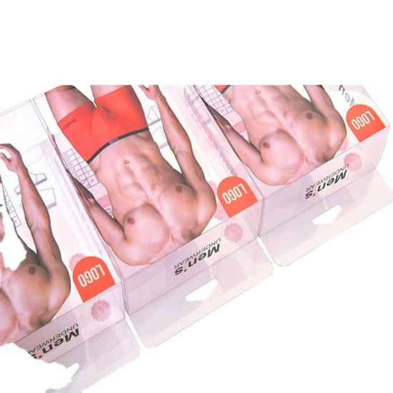 Clear PVC underwear plastic packaging box