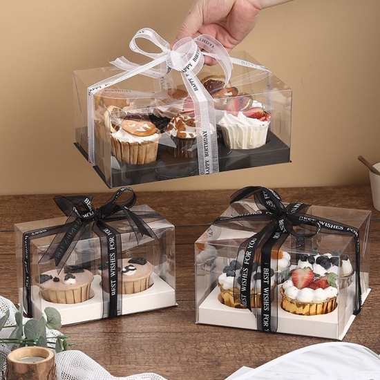 Clear Cupcake Box Muffin Cake Box Packaging