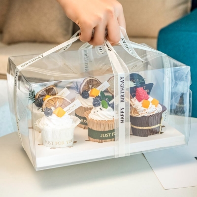 Clear Cupcake Box Muffin Cake Box Packaging